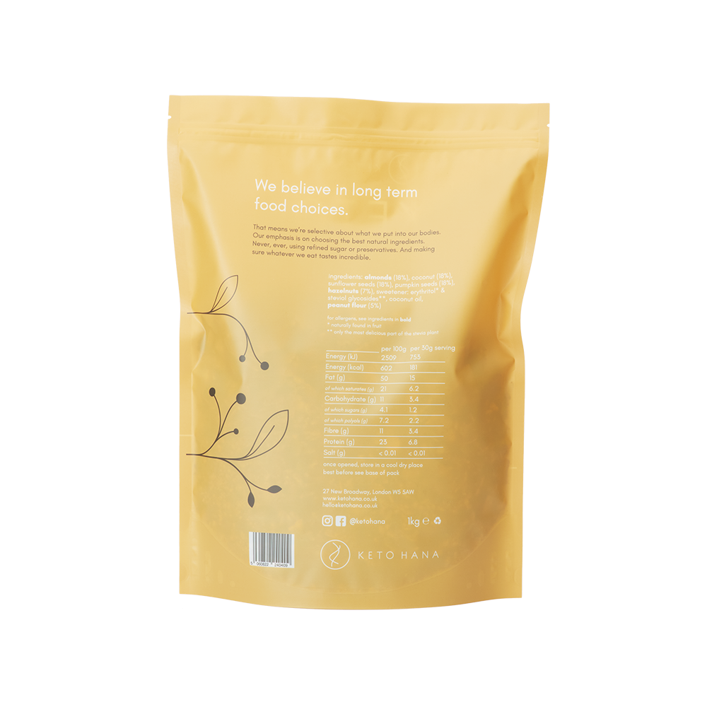 Peanut Butter Keto Granola 1kg bag