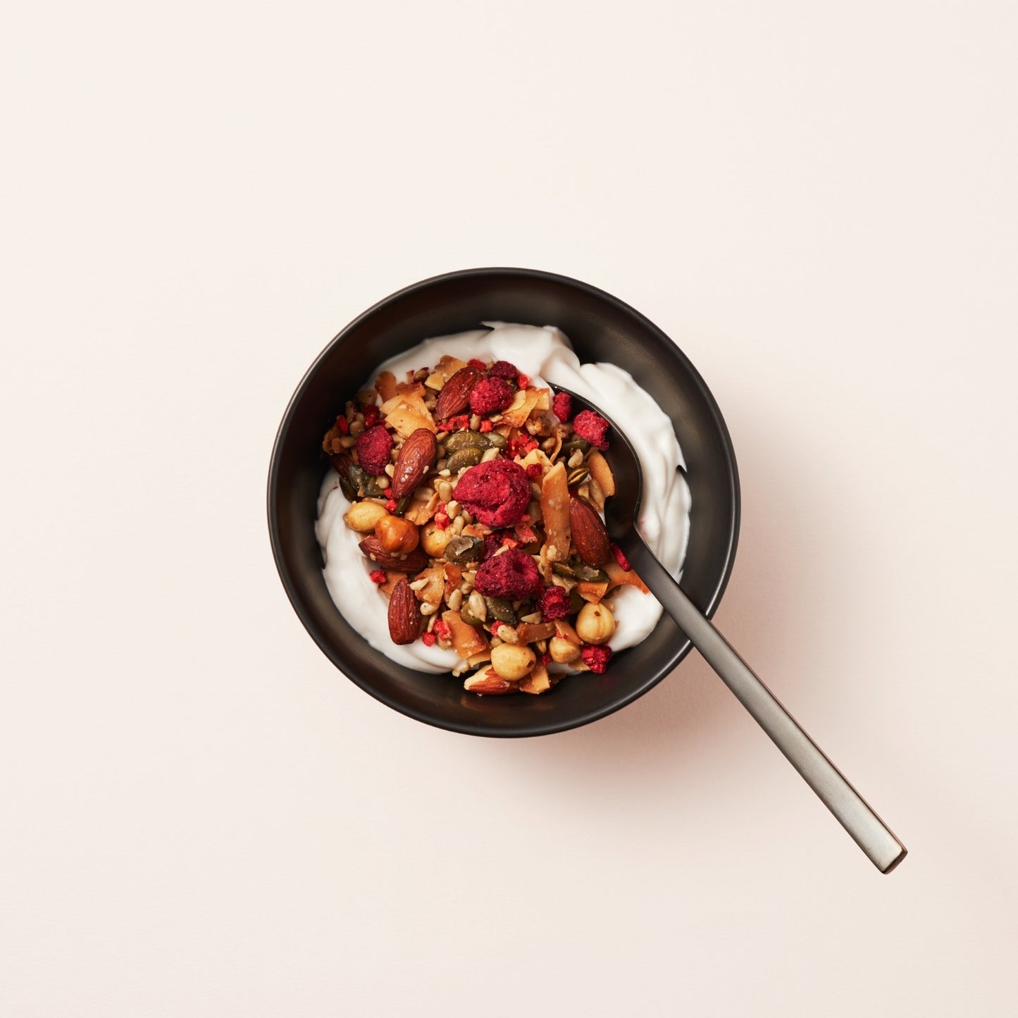 a bowl of keto hana raspberry keto granola