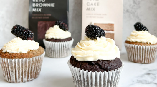 Vanilla & Brownie Keto Cupcakes