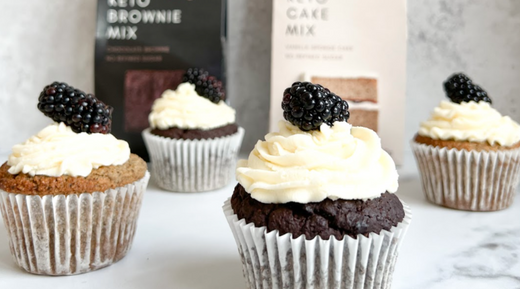 Vanilla & Brownie Cupcakes | Keto Hana Recipes