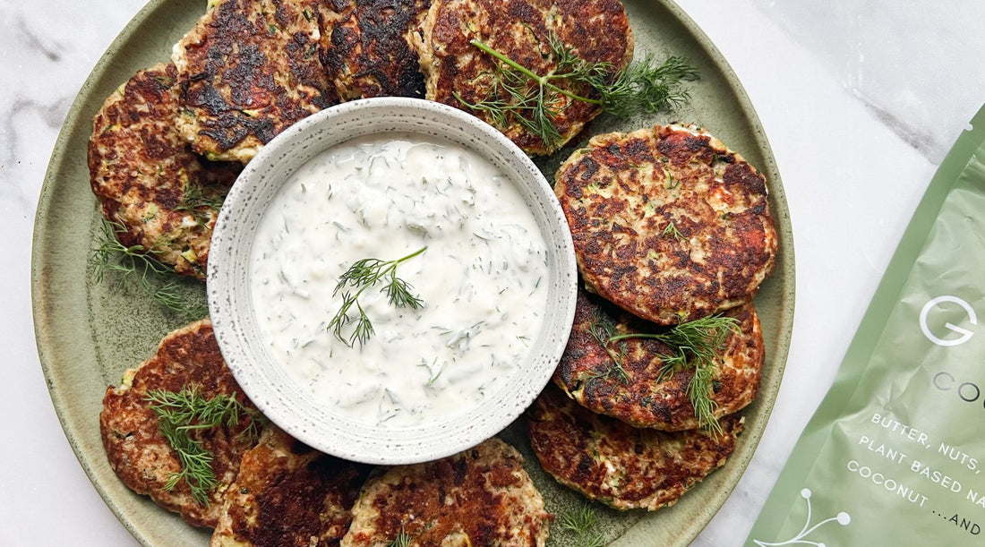 keto courgette and feta fritters