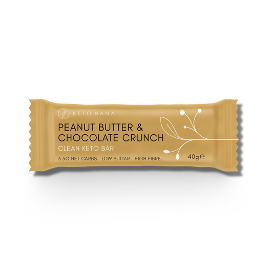 Clean Keto Crunch Bars | Peanut Butter & Chocolate Crunch (9 bars)