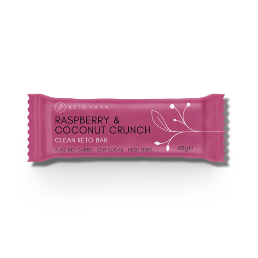 Clean Keto Crunch Bars | Raspberry & Coconut Crunch Bars (9 bars)